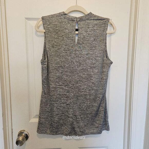 White House Black Market Sleeveless Blouse Gray Women's Large - Picture 2 of 6